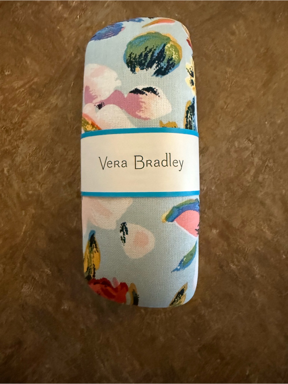 Vera Bradley Light Blue Floral Kids Optical Case with Multicolor Blooms- Sea Air